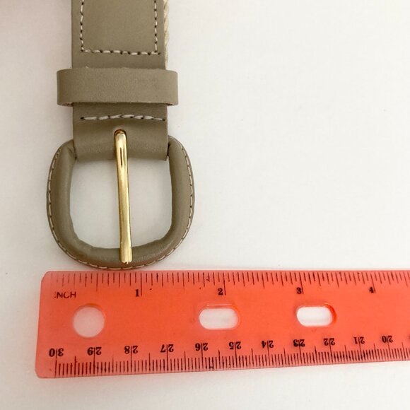 Vintage Braided Womens Belt Cream Beige Tan Size 30 S/M 27-33" Leather Taiwan - Picture 11 of 11